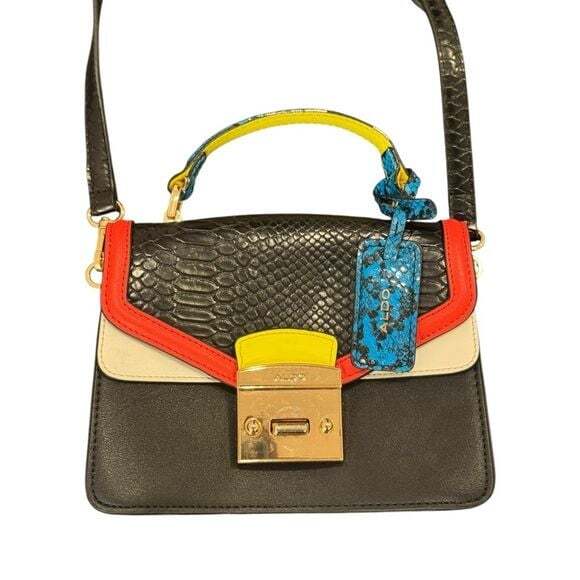 Aldo Multicolor Satchel with Gold Accents - Picture 2 of 6